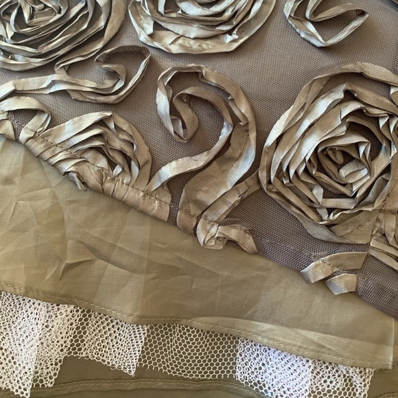 Adrianna Papell Silk Bustier Dress w/Rosettes - Picture 5 of 6